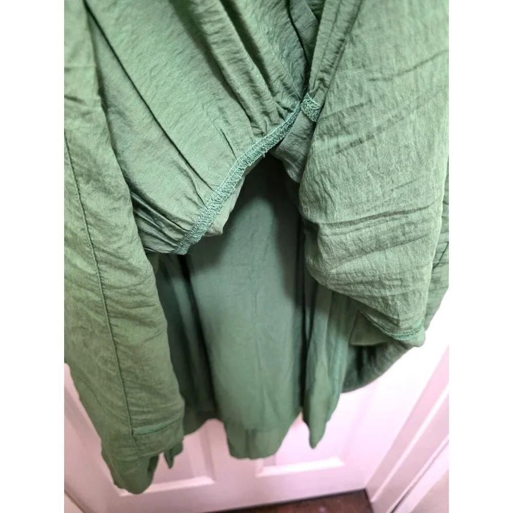 Abercrombie & Fitch Green Sleeveless Tiered Maxi Dress Adjustable Straps &‎ Side